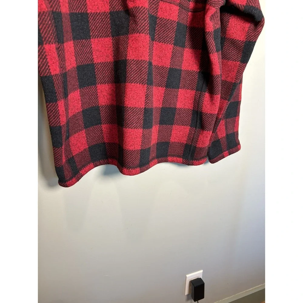 The North Face Gordon Lyons Jacket Men XL 1/4 Zip Fleece Buffalo Plaid Novelty
